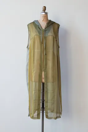 1990s Sheer Green Hooded Tunic