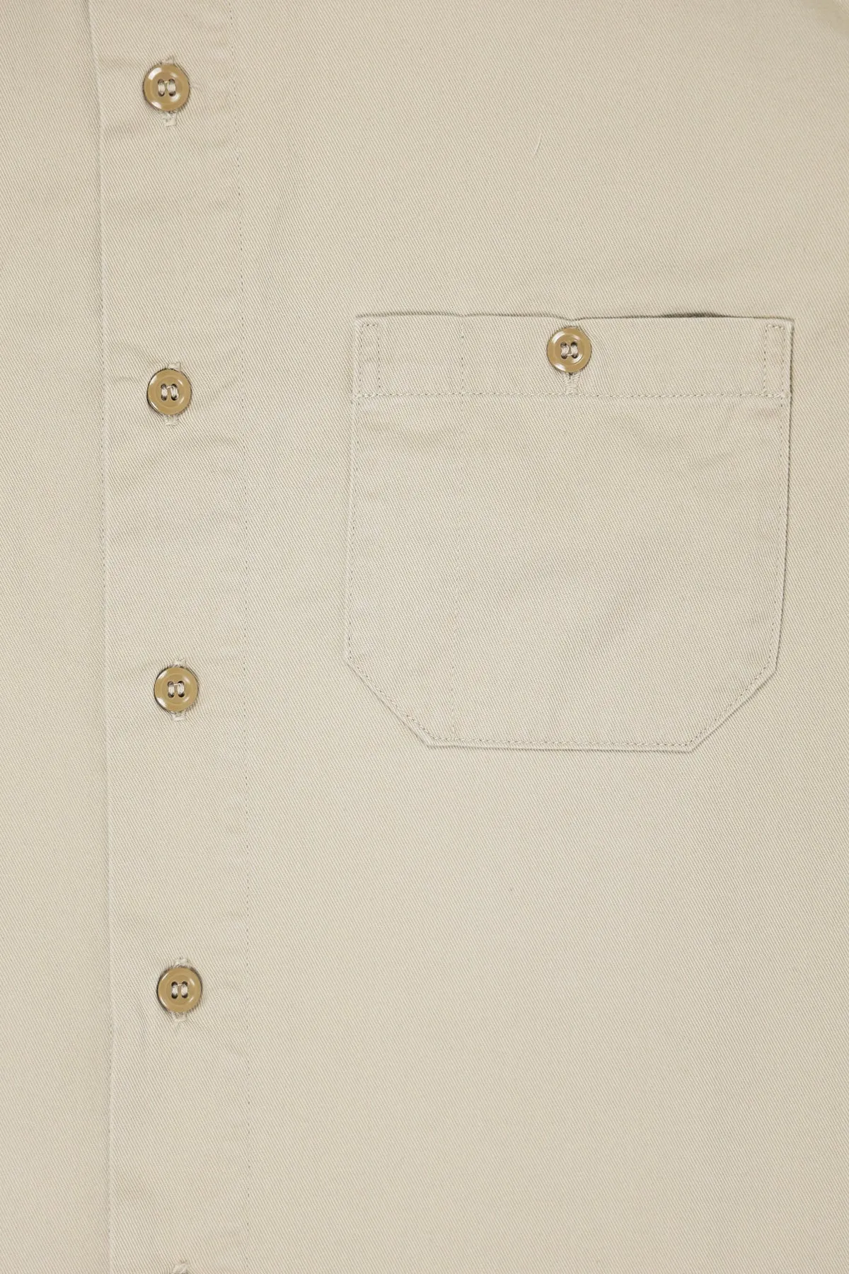 60's Cotton Twill Shortsleeve Work Shirt - Beige