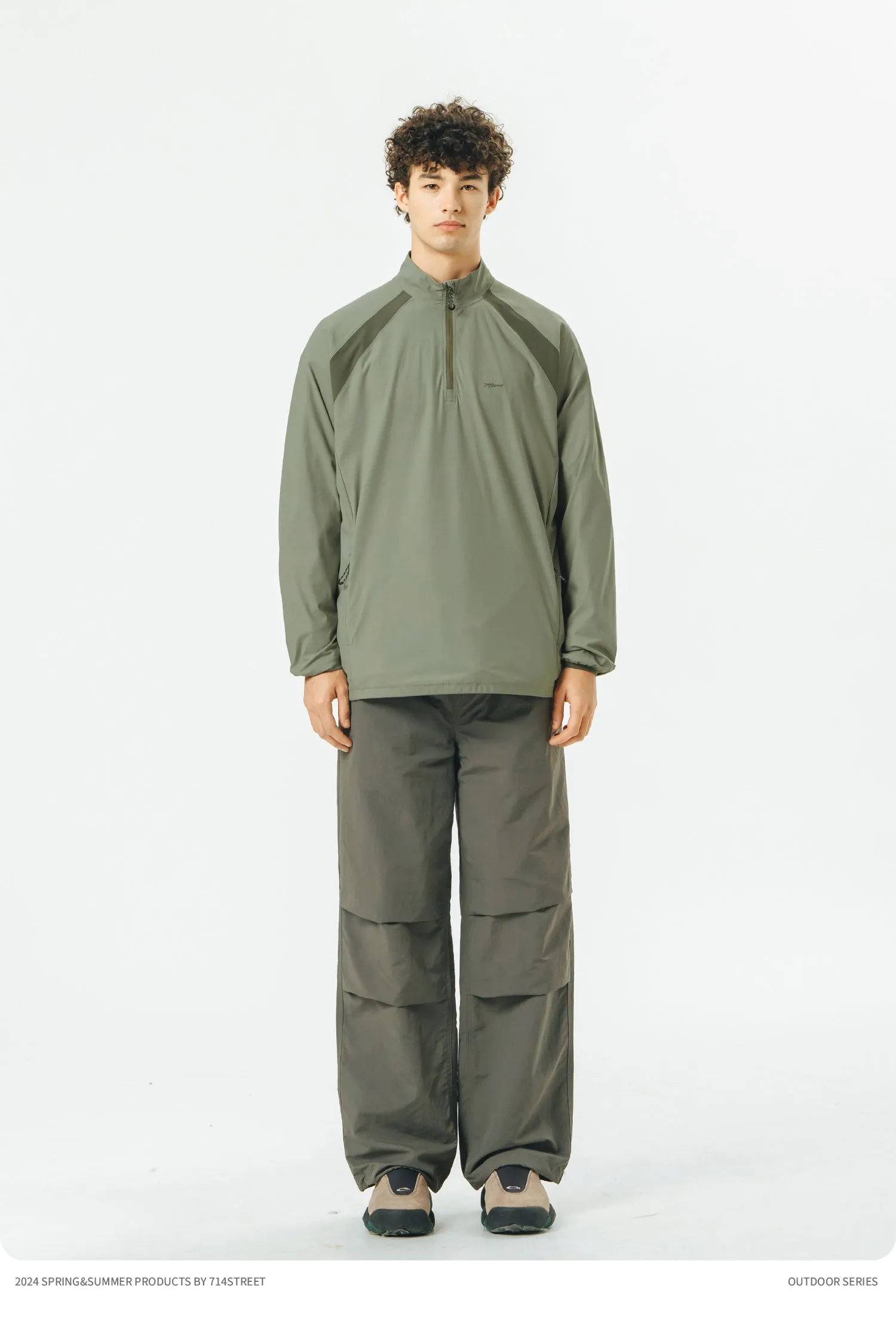 714STREET ハーフジップナイロンプルオーバー 714ST064