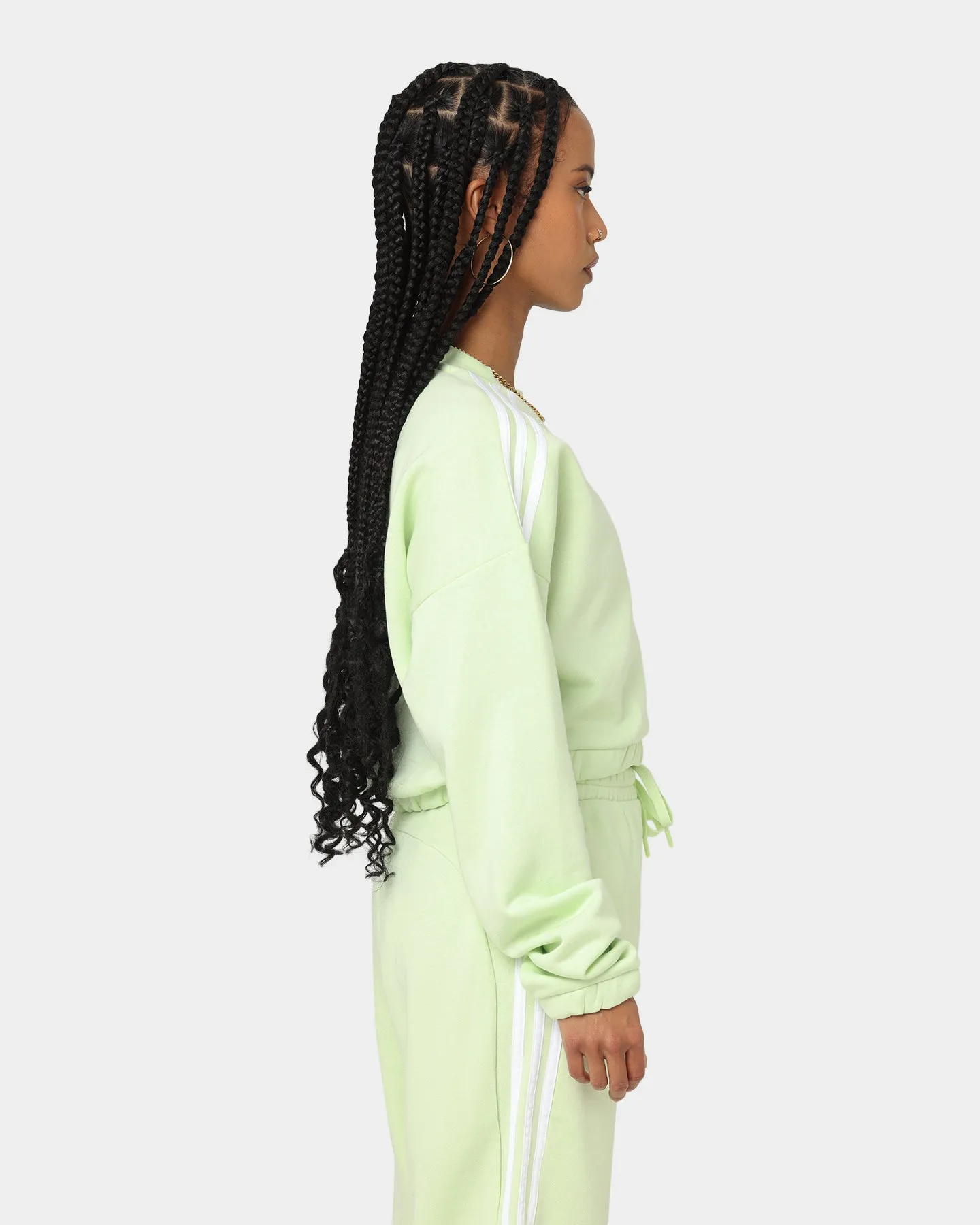 Adidas Women's Hyperglam Crop Sweat Shirt Almost Lime