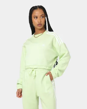 Adidas Women's Hyperglam Crop Sweat Shirt Almost Lime