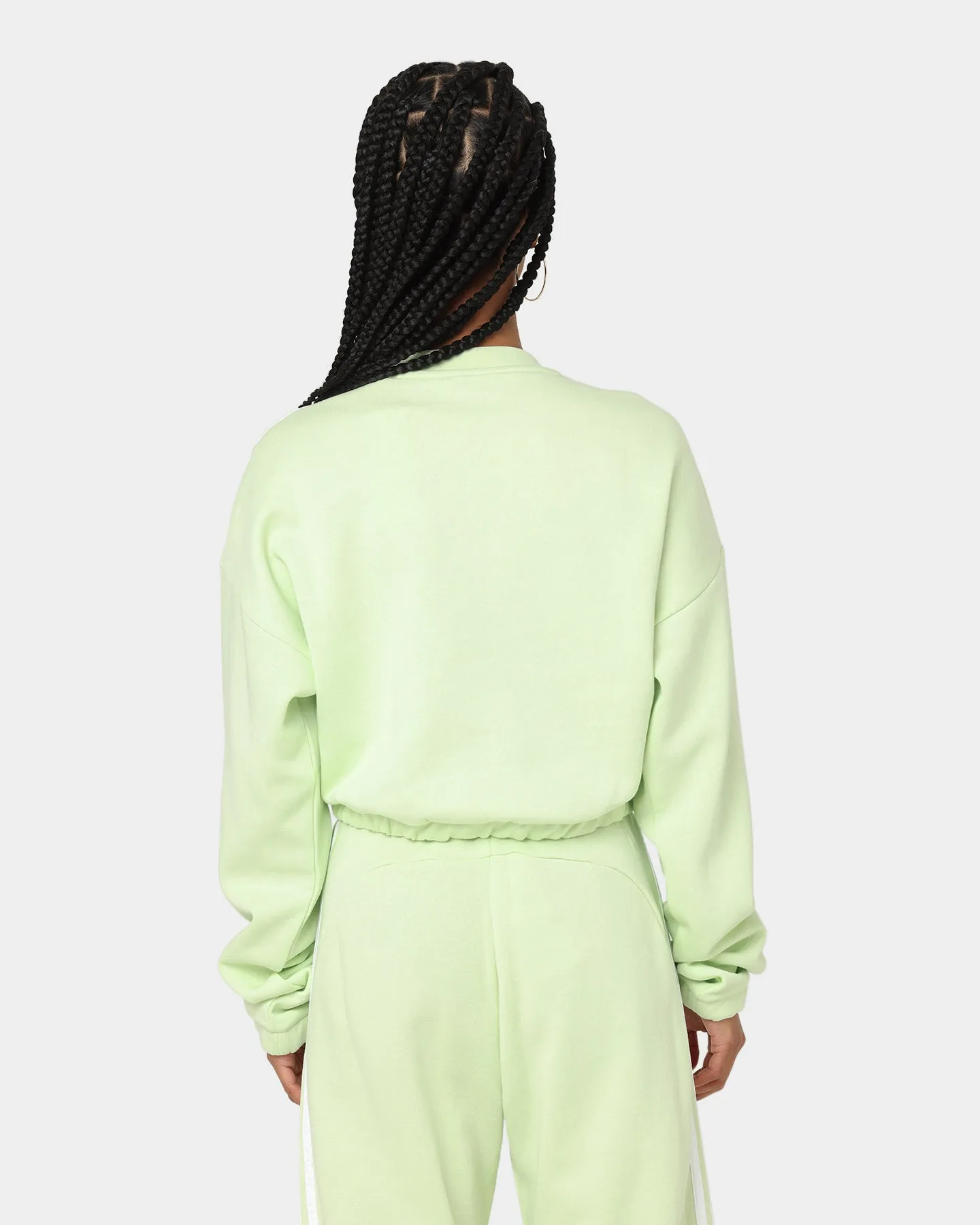 Adidas Women's Hyperglam Crop Sweat Shirt Almost Lime