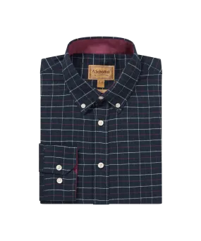Aldeburgh Tailored Shirt - Navy/Red/Ecru Check