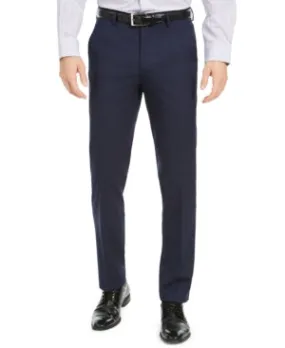 Alfani Mens Slim fit Dress Pants 33 / 32 Blue Solid Stretch