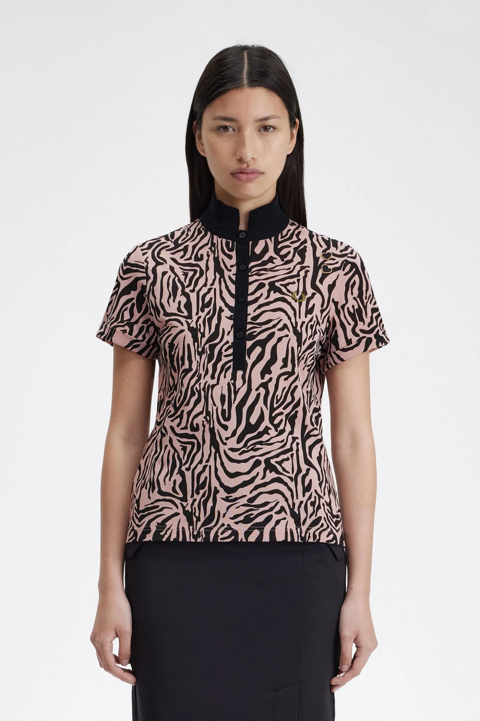 Amy Winehouse Zebra Print polo shirt