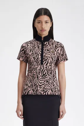 Amy Winehouse Zebra Print polo shirt