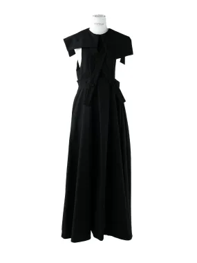 Asymmetry-collar Jumper-skirt (Black)