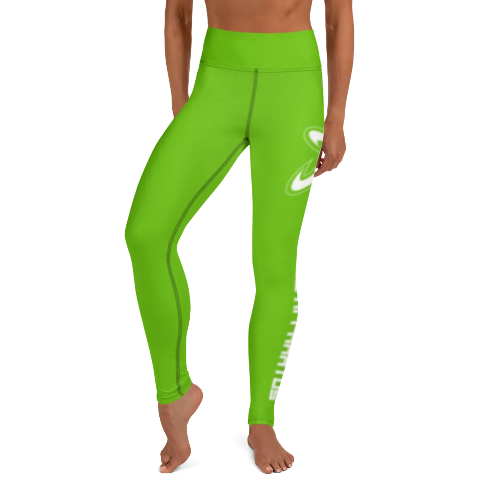 Athletic Apparatus Kelly Green White Logo Yoga Leggings