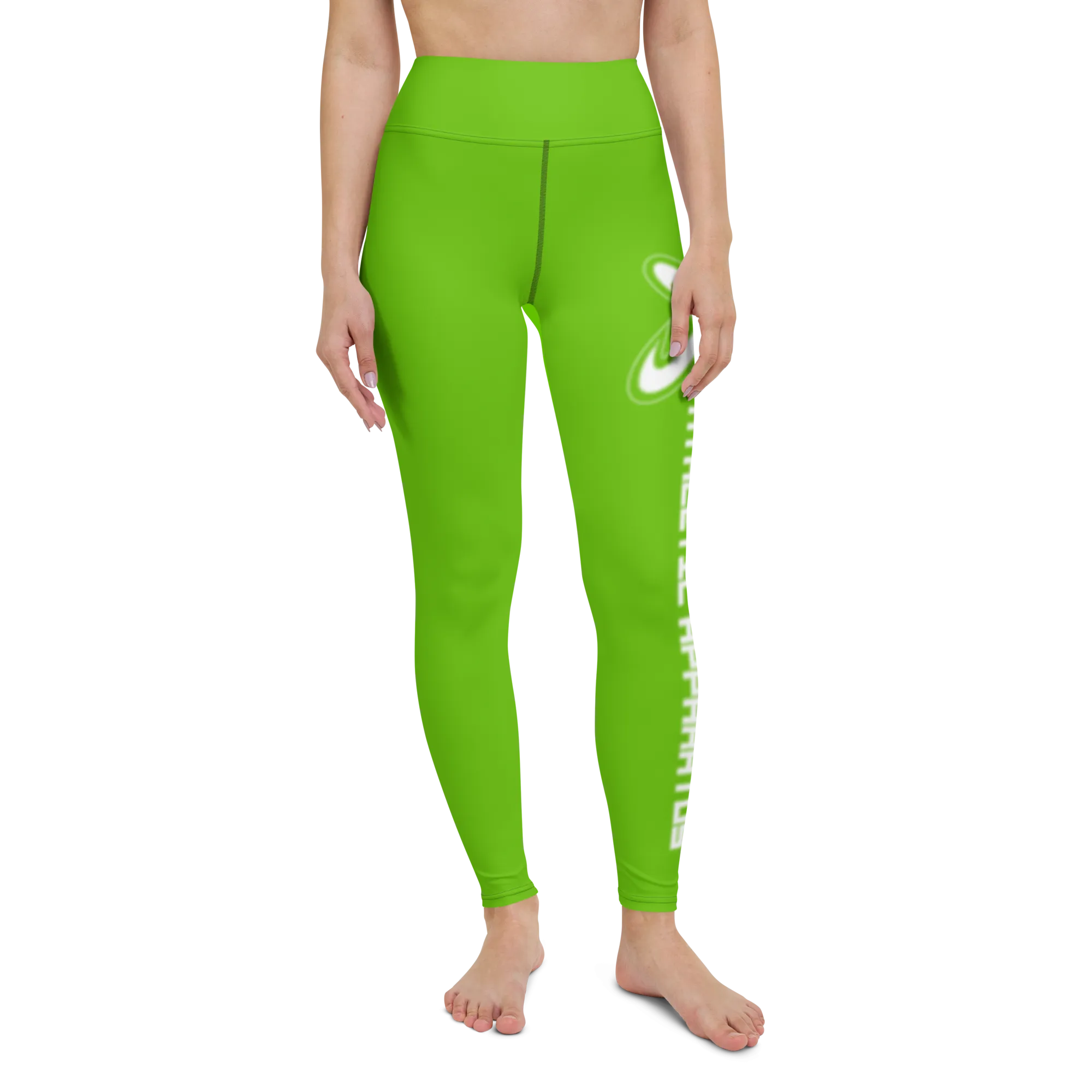 Athletic Apparatus Kelly Green White Logo Yoga Leggings