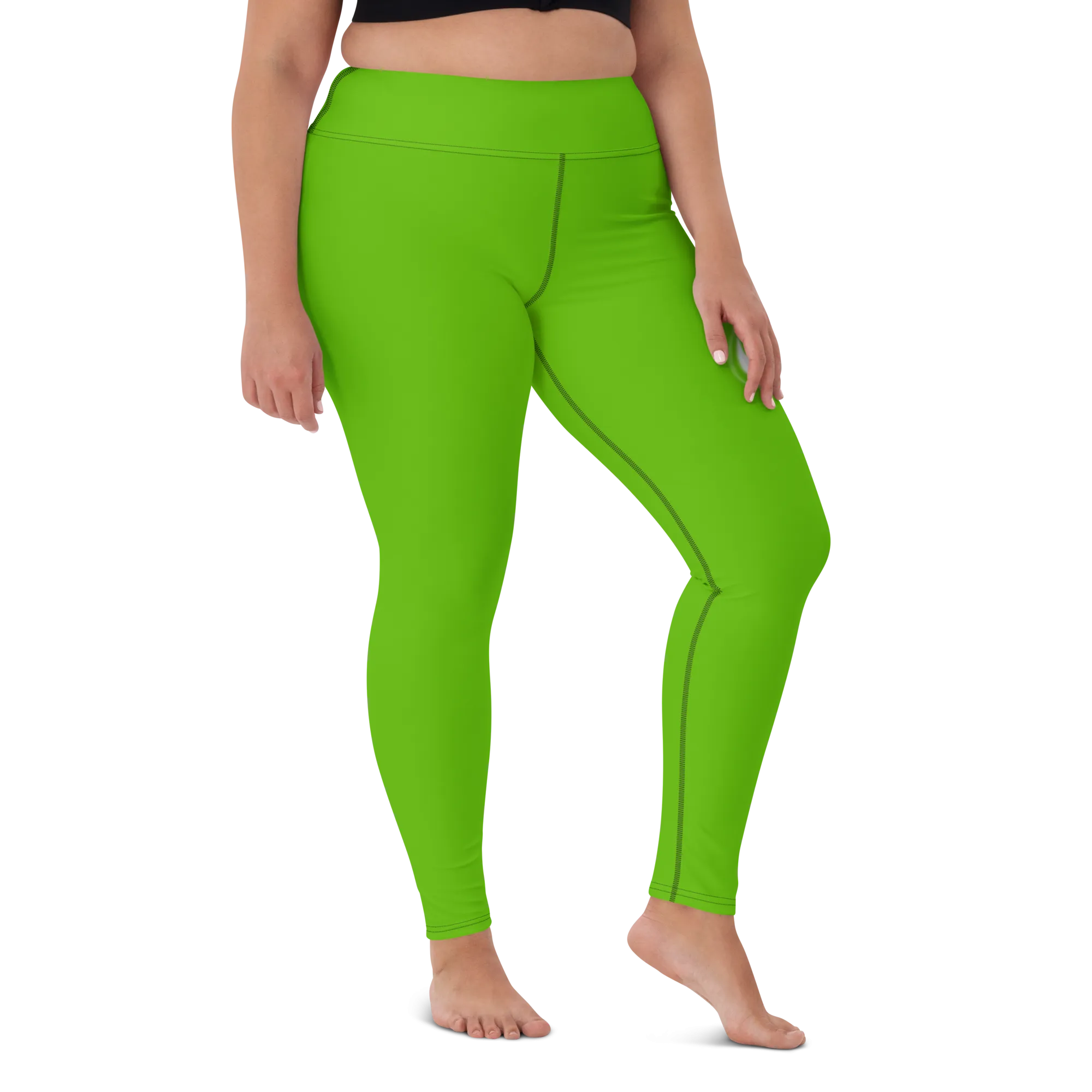 Athletic Apparatus Kelly Green White Logo Yoga Leggings