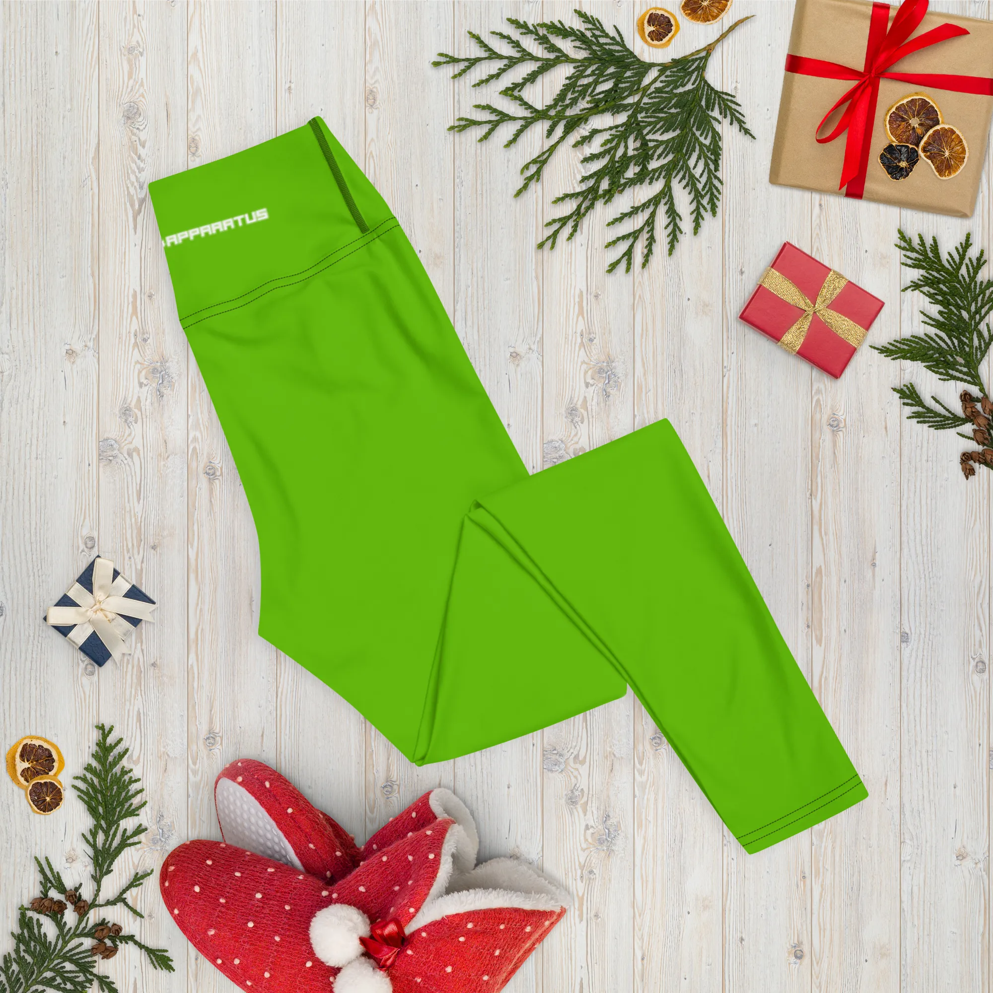 Athletic Apparatus Kelly Green White Logo Yoga Leggings