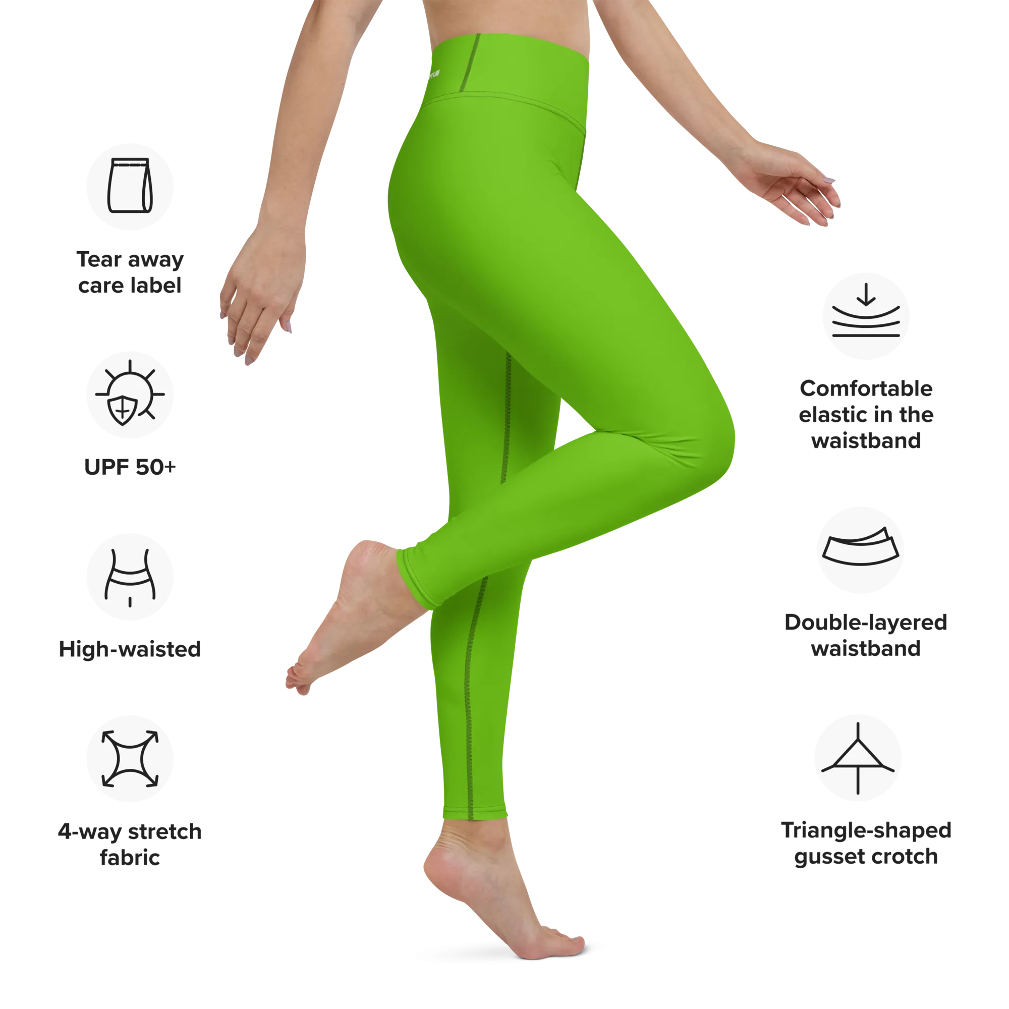 Athletic Apparatus Kelly Green White Logo Yoga Leggings