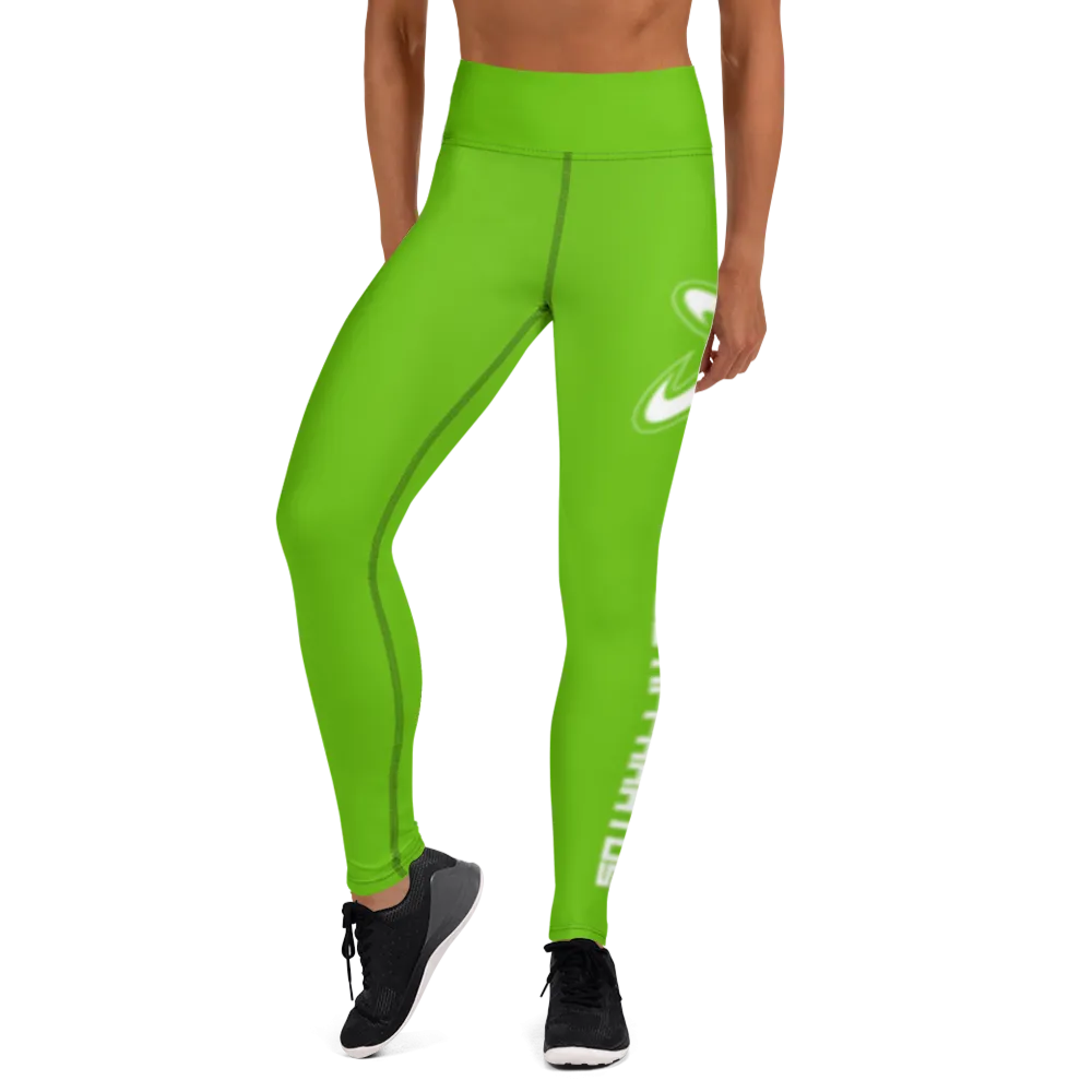 Athletic Apparatus Kelly Green White Logo Yoga Leggings