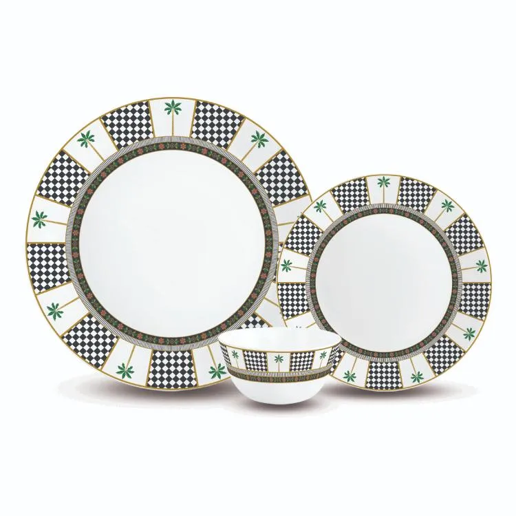 Aurus Series 35 Pieces Arabia Opalware Dinner Set, Family of 6
