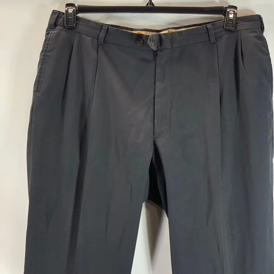AUSTIN REED Men's Black Pleated Front Dress Pant SZ 42X28