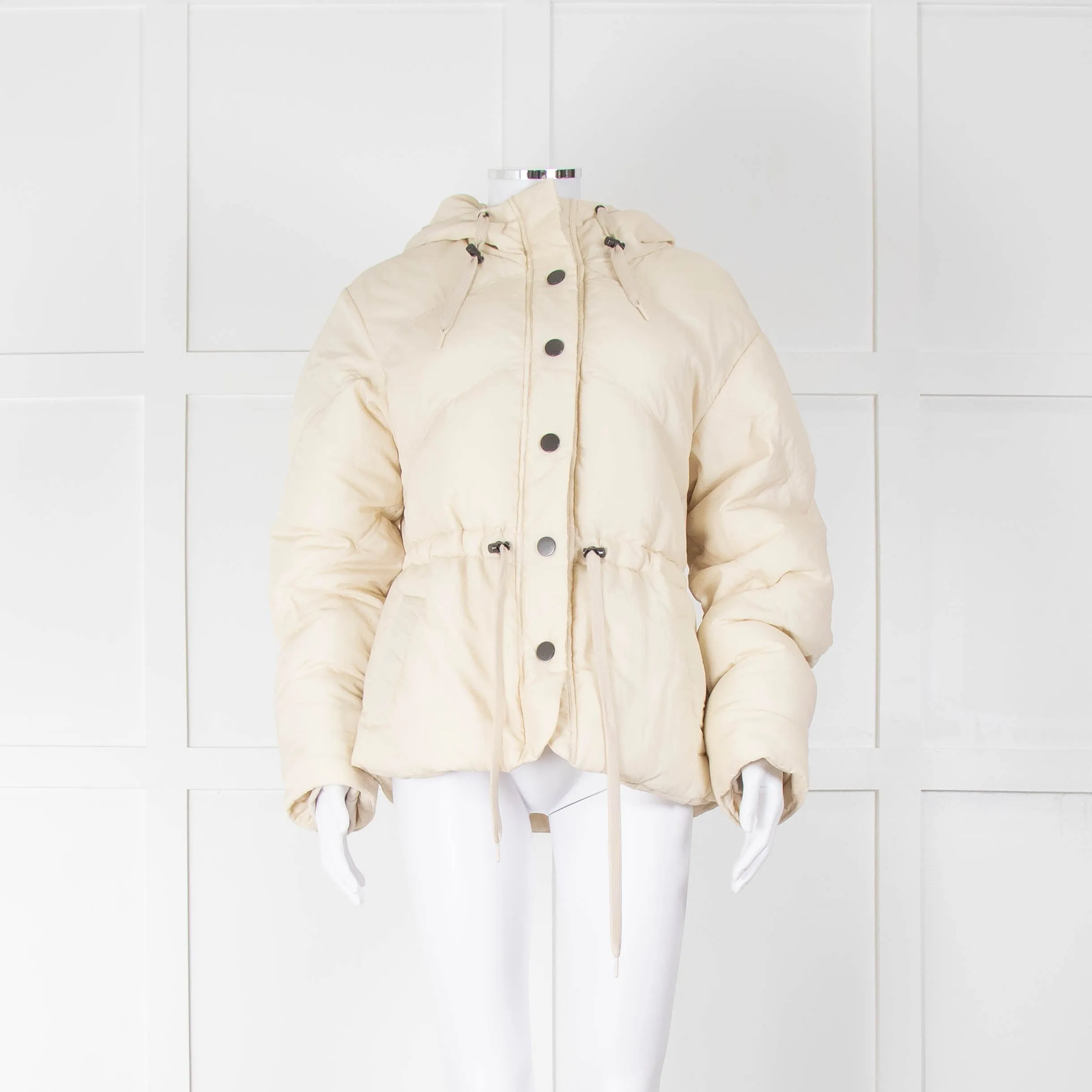 Ba&sh Cream Hooded Puffer Easter Jacket