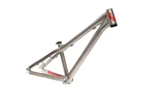 Banshee Amp Dirt Jumper Frameset - Long, Raw With Red Decals