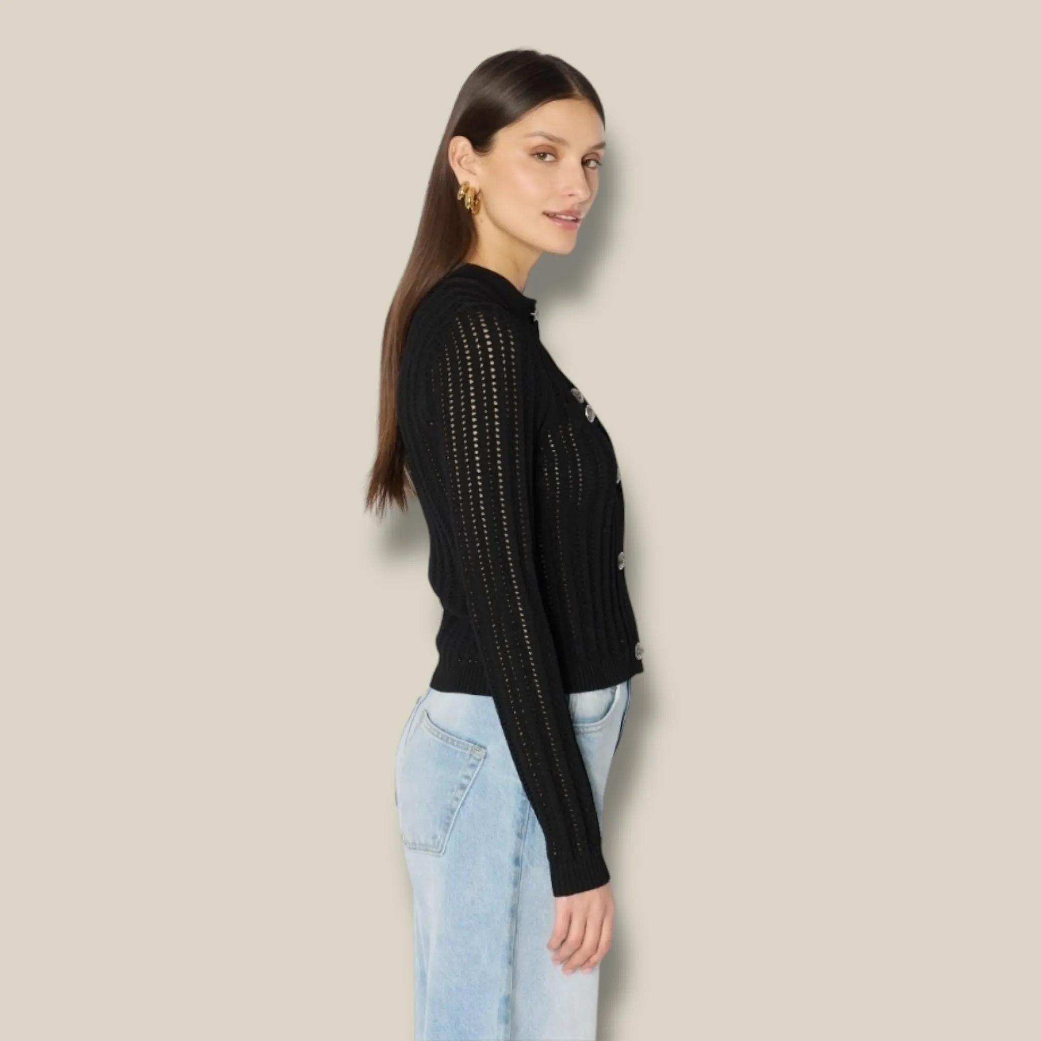 Berenice - Mgecko opengewerkt gebreid vest