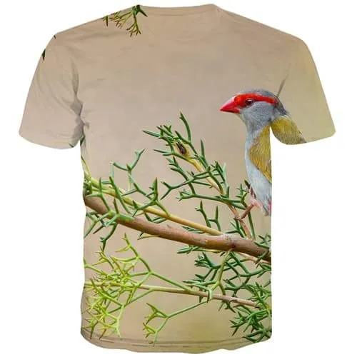 Bird T-shirt Men Animal Tshirts Casual Tree Tshirts Cool Harajuku Tshirt Printed Street T shirts Funny Short Sleeve Hip hop