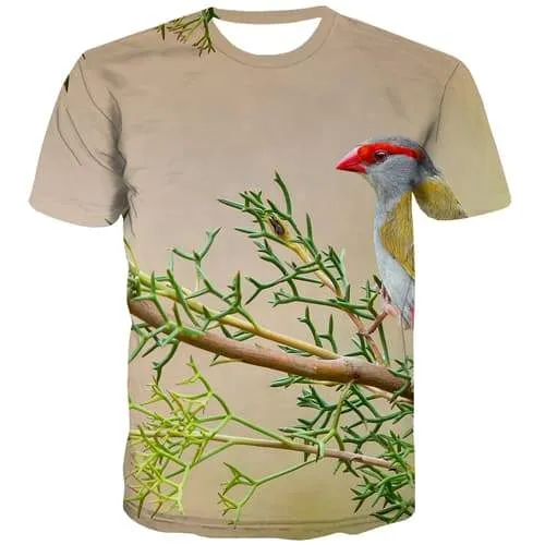 Bird T-shirt Men Animal Tshirts Casual Tree Tshirts Cool Harajuku Tshirt Printed Street T shirts Funny Short Sleeve Hip hop