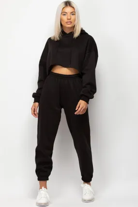 Black Joggers And Hoodie Loungewear Set