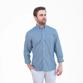 Block Island Flannel - Navy & Green Tattersall