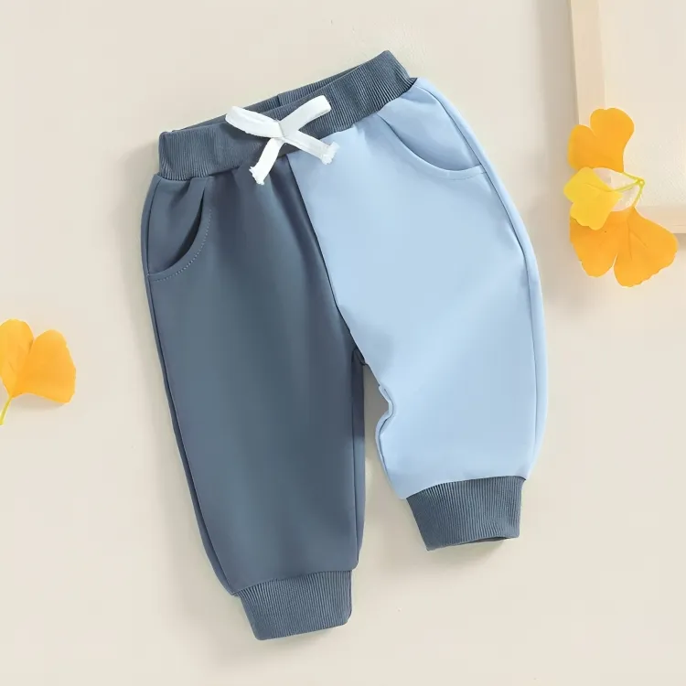Blue Color Block Baby Pants