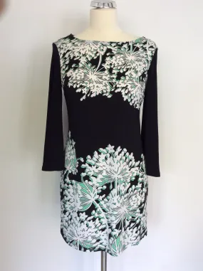 BRAND NEW JULIEN MACDONALD BLACK,GREEN & WHITE PRINT TUNIC TOP SIZE 10