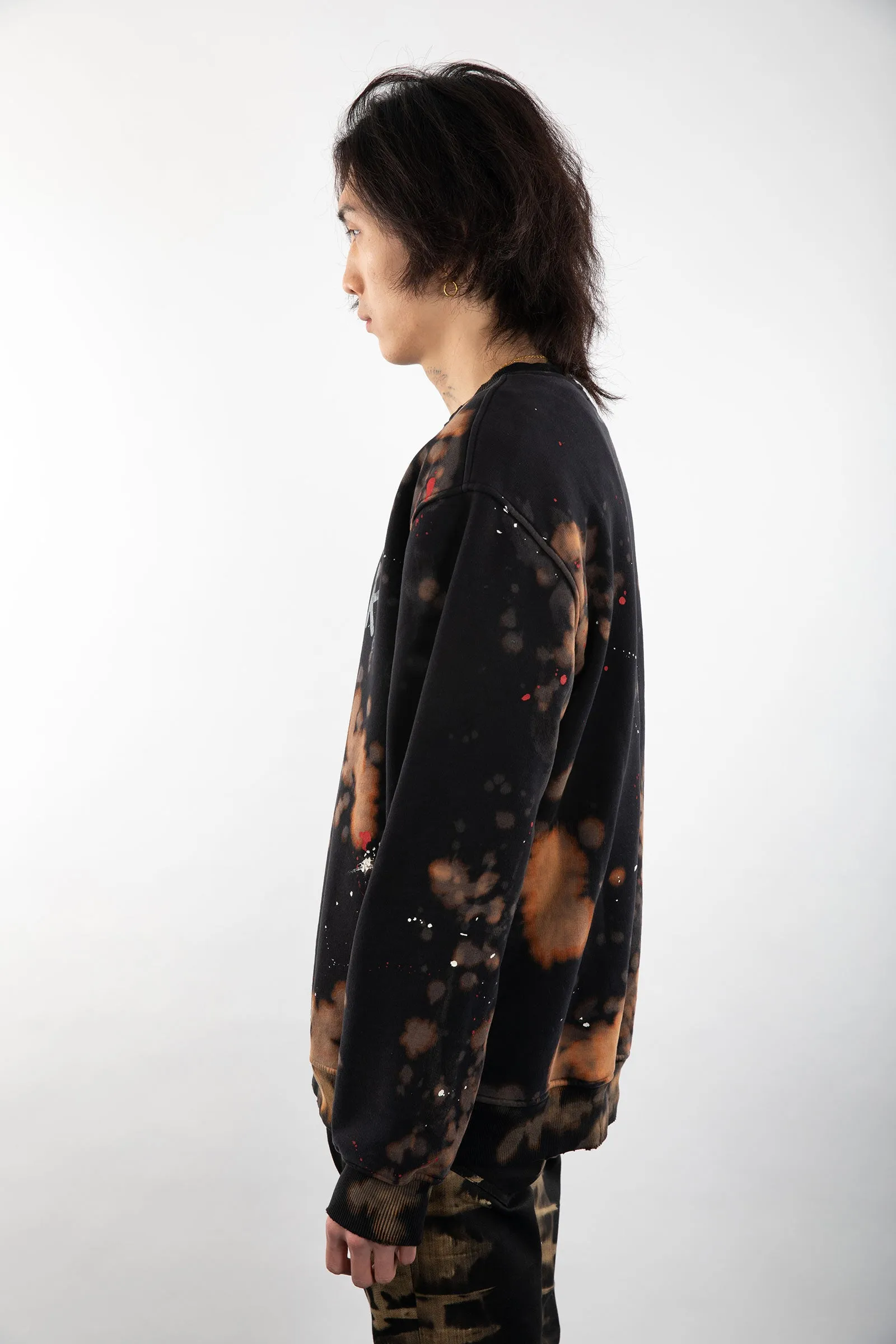 BRUTUS- TIE DYE AND PAINT DROPING FLEECE OVERSIZED JUMPER