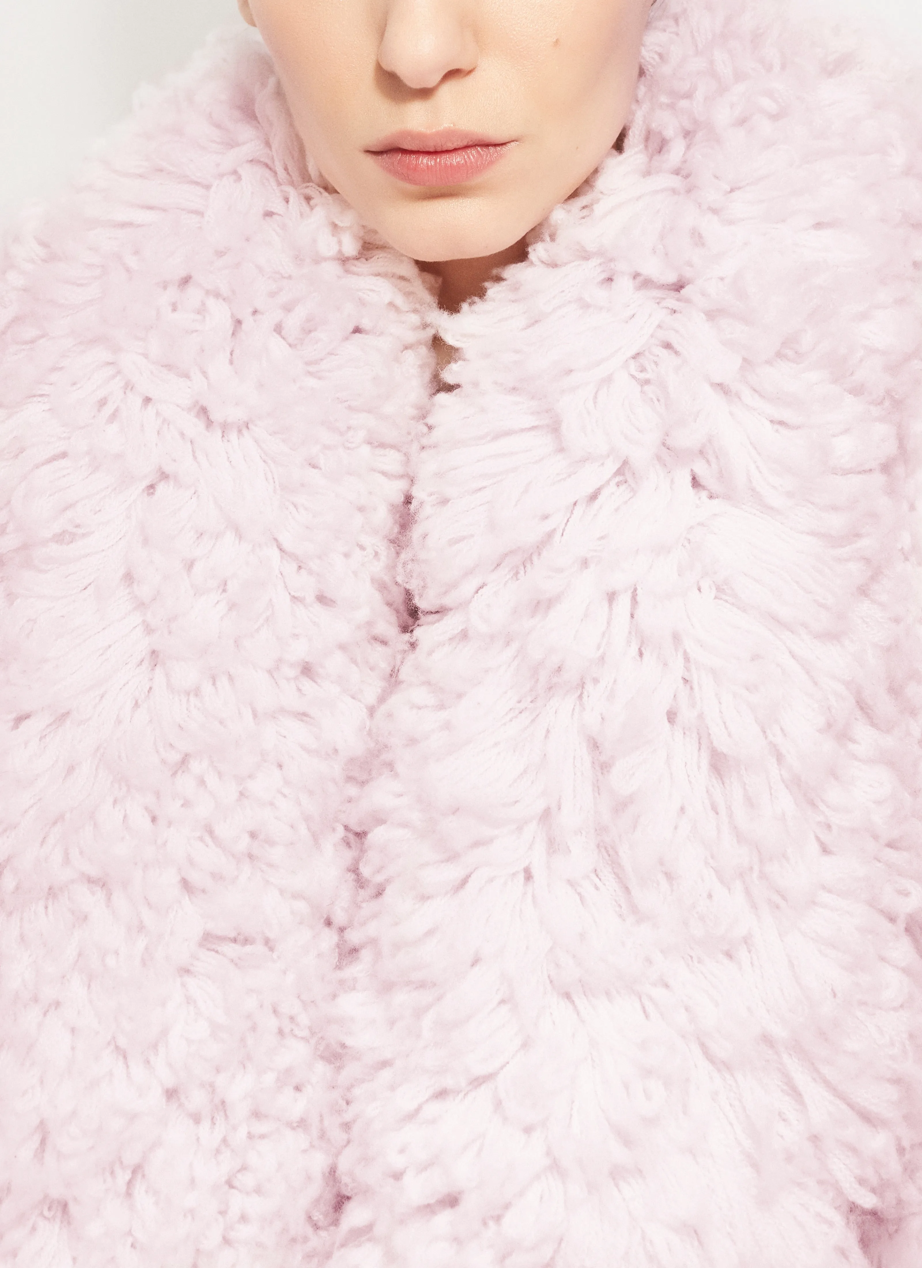 Bubble Coat In Knitted Fur