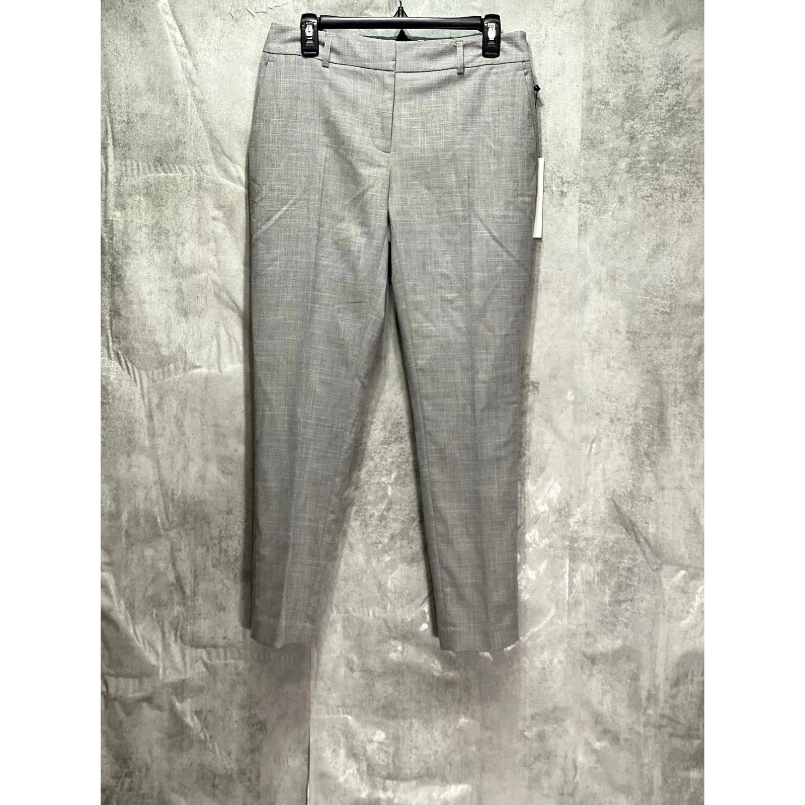 CALVIN KLEIN Grey Textured Skinny Ankle Dress Pants SZ 4