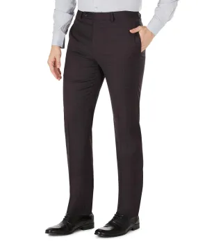Calvin Klein Mens Jerome Wool Slim Fit Suit Dress Pants Plaid Purple 34 x 32