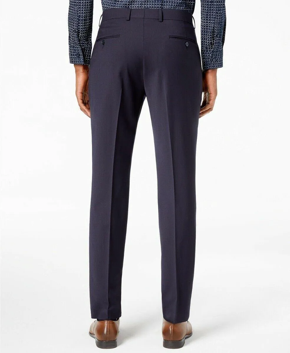 Calvin Klein Mens Skinny fit Dress Pants 32 / 30 Navy Blue Solid