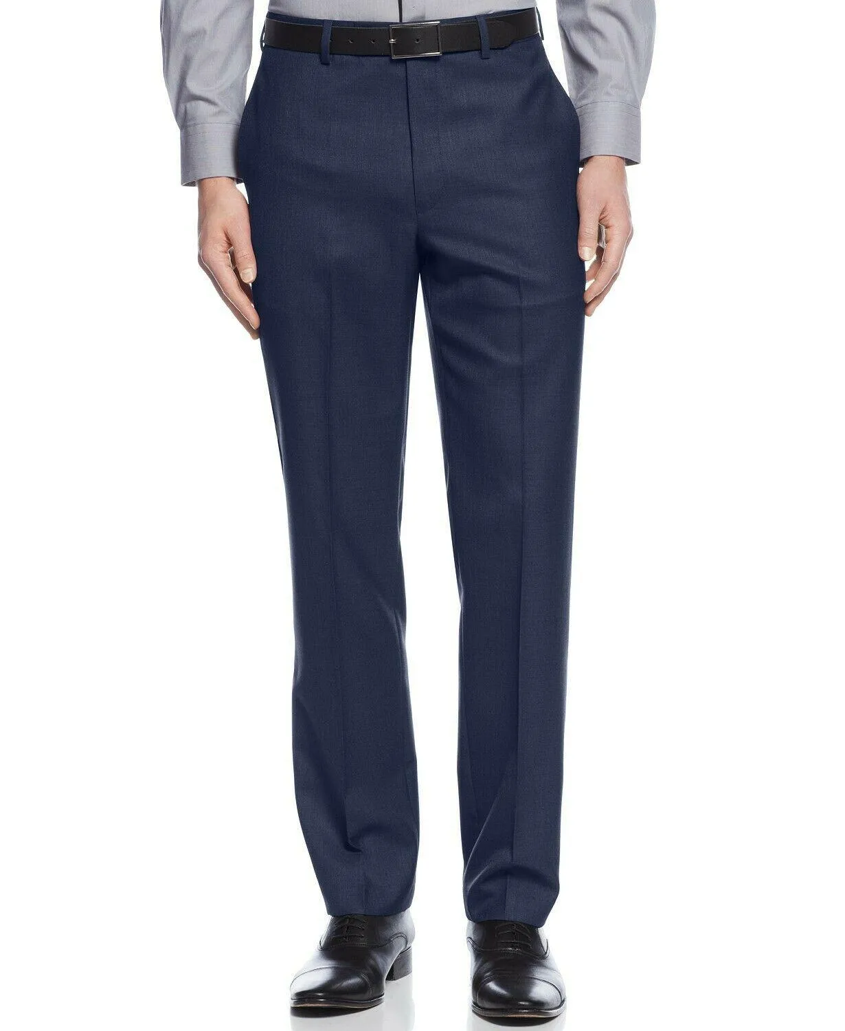 Calvin Klein Mens Slim fit Dress Pants 36 / 34 Blue Solid Stretch