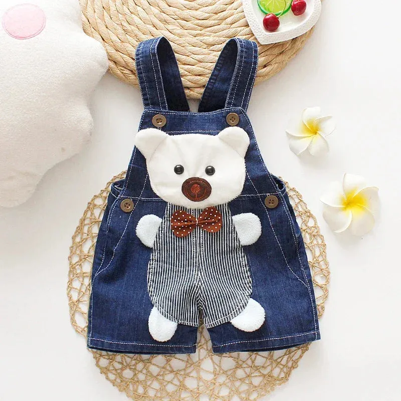 Cartoon Pattern Pattern Denim Overalls For Toddlers
