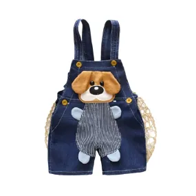 Cartoon Pattern Pattern Denim Overalls For Toddlers