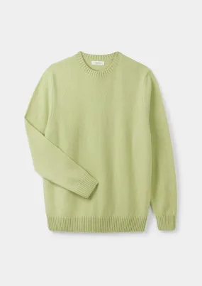 Celery Green Lambswool Crew Neck Jumper