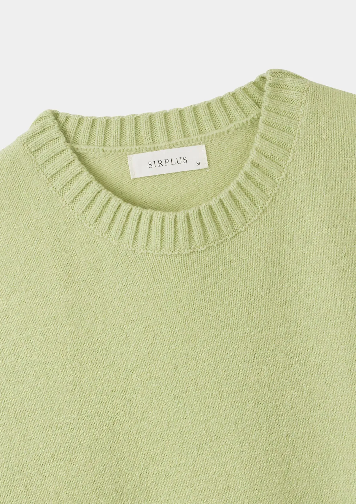 Celery Green Lambswool Crew Neck Jumper