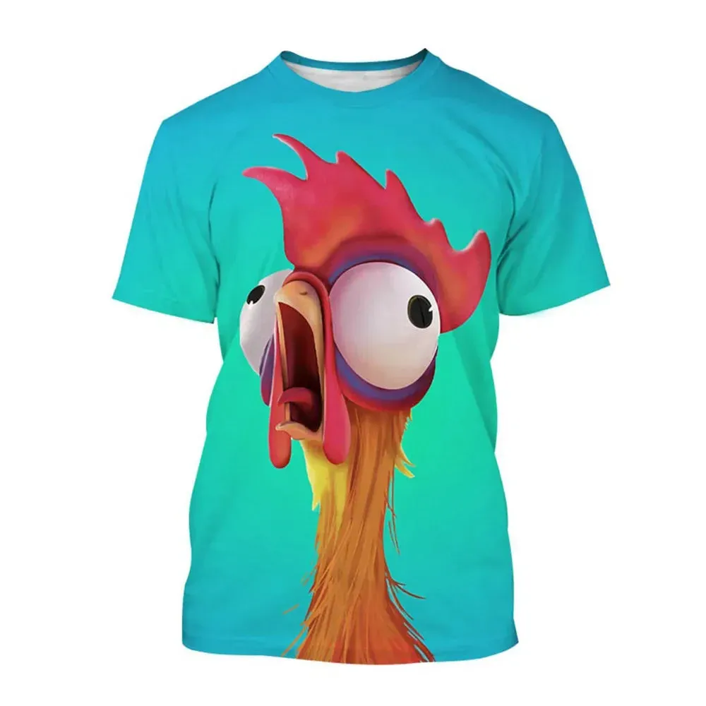Chicken T-Shirts 3D Print Moana Cartoon.