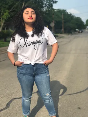 Chingona Tee White with Black | Soft style