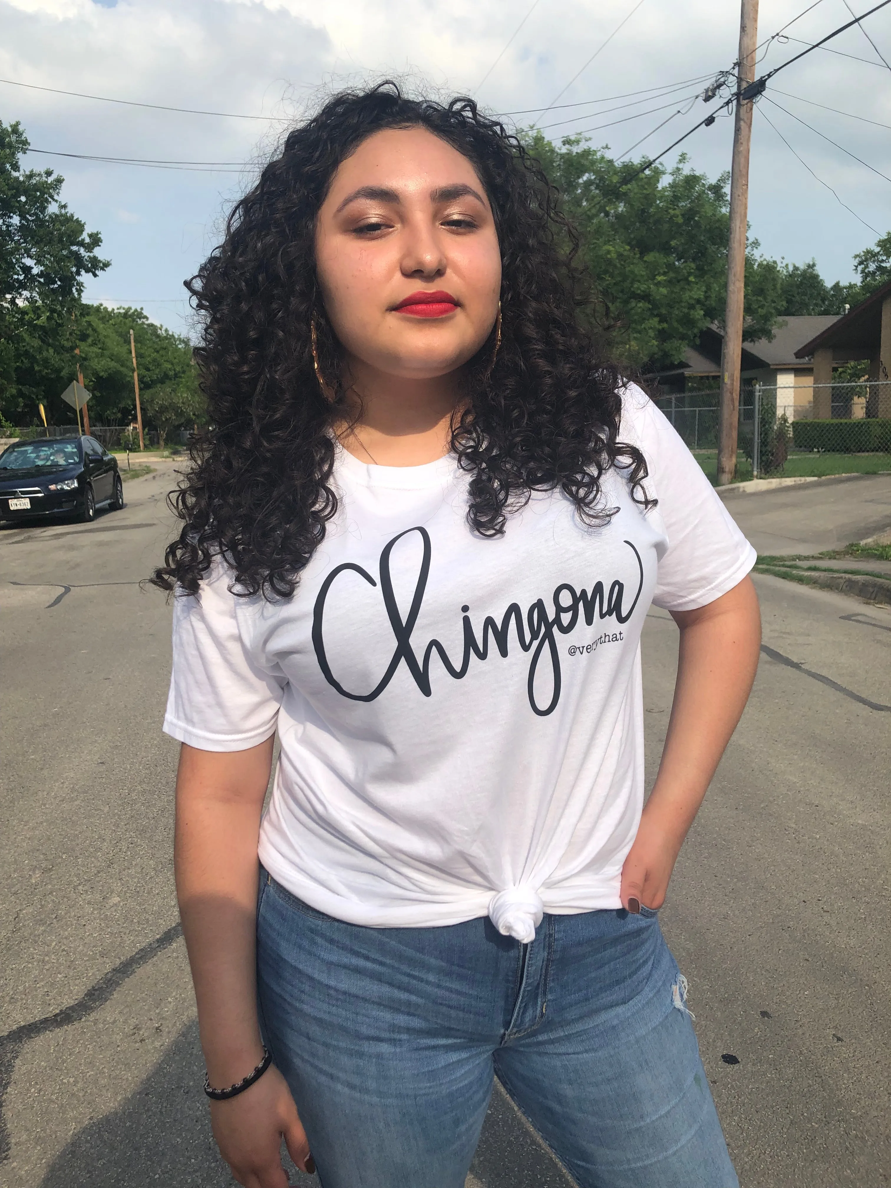 Chingona Tee White with Black | Soft style