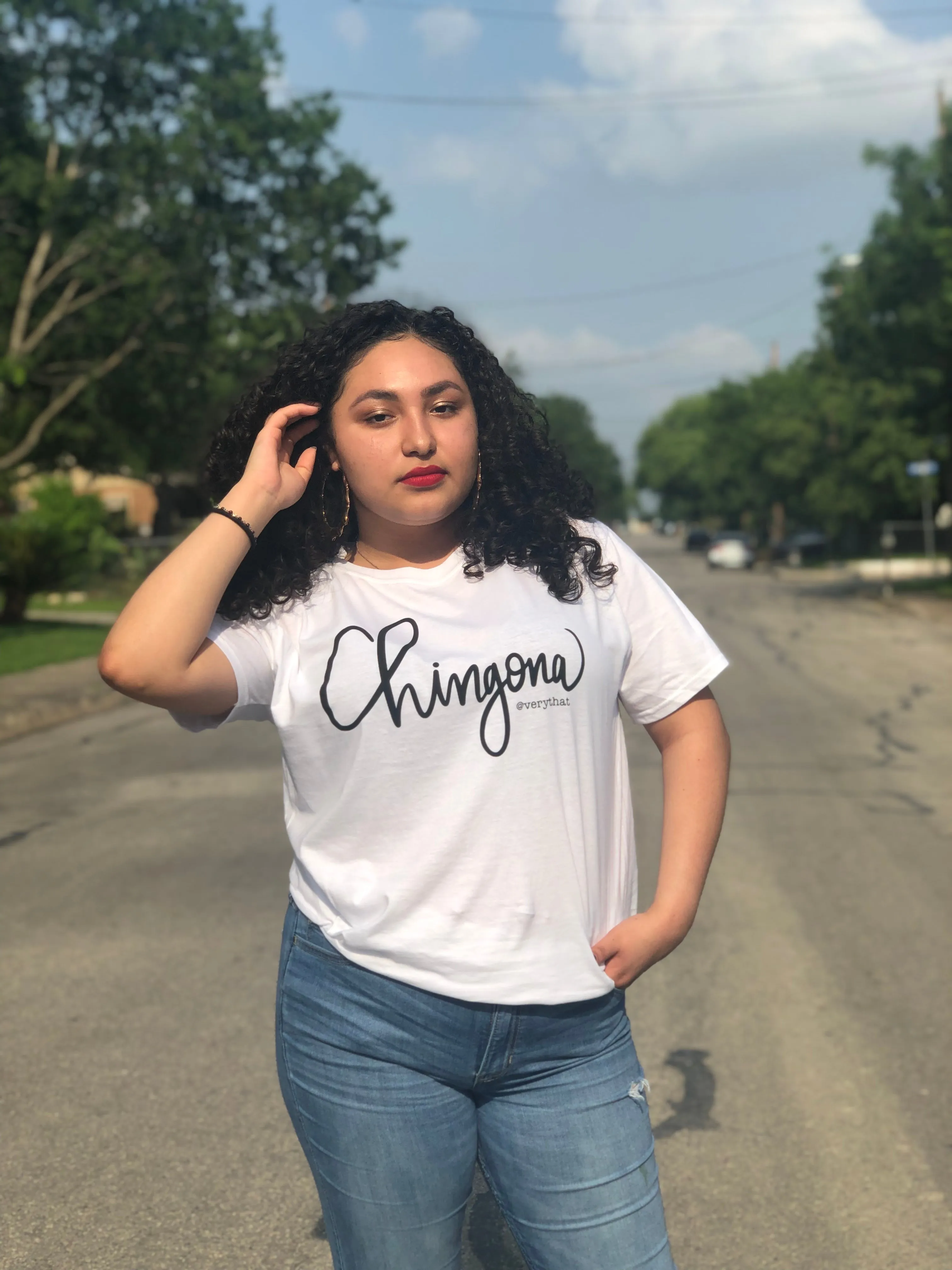 Chingona Tee White with Black | Soft style