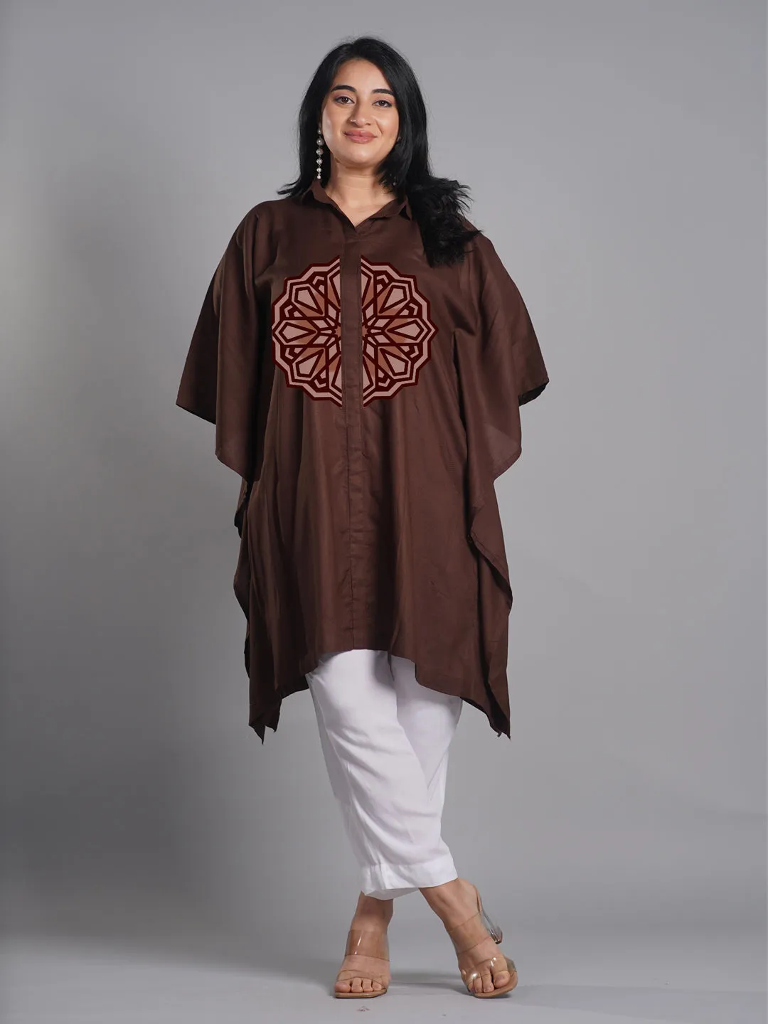 Coffee Rayon ShirtKurta - BhuraMandala
