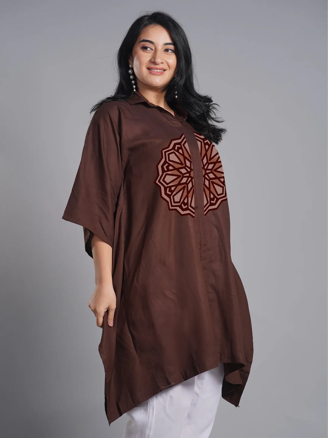 Coffee Rayon ShirtKurta - BhuraMandala