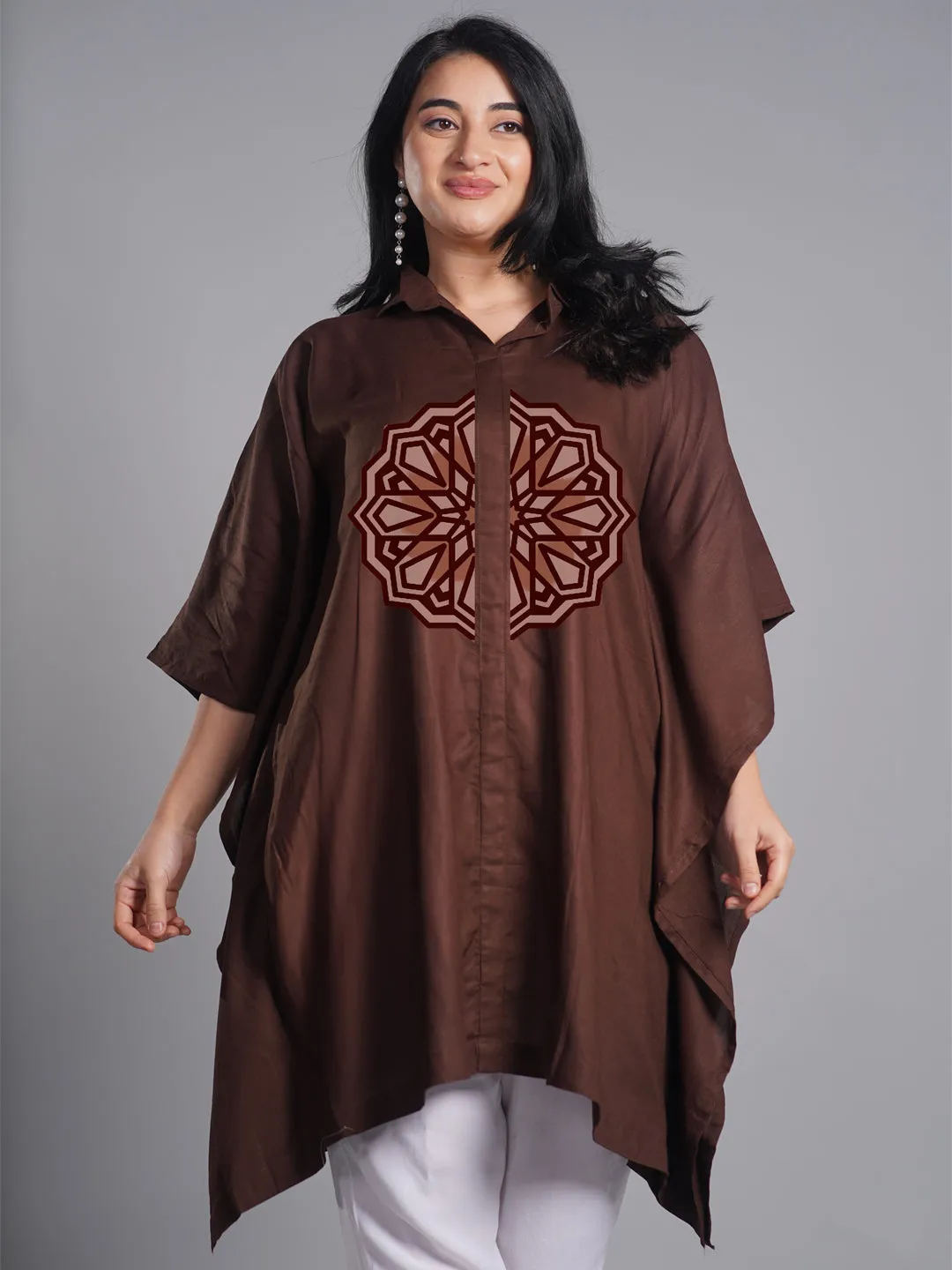 Coffee Rayon ShirtKurta - BhuraMandala