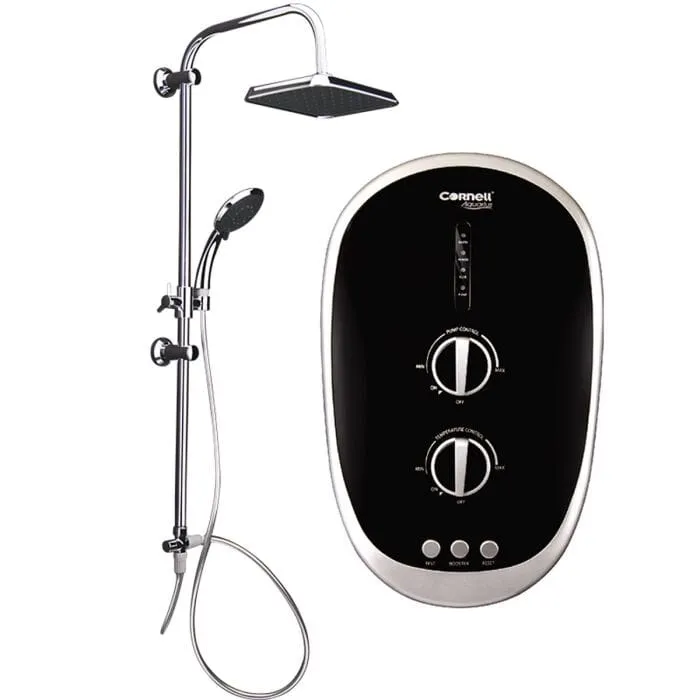 CORNELL CISE363DCR BK/ CISE363DCR SIL INSTANT SHOWER WITH RAIN SHOWER (DC PUMP)
