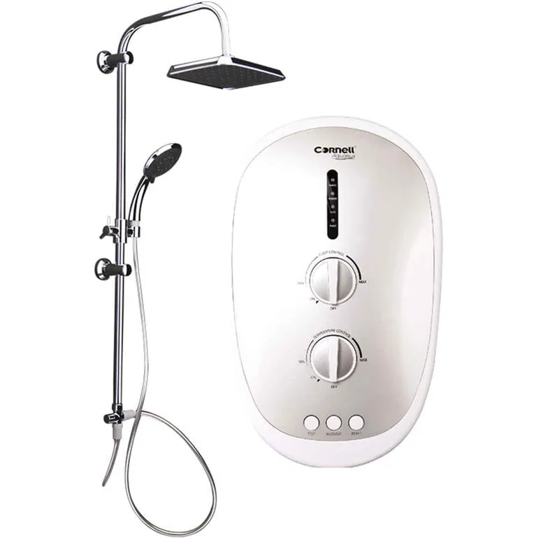 CORNELL CISE363DCR BK/ CISE363DCR SIL INSTANT SHOWER WITH RAIN SHOWER (DC PUMP)