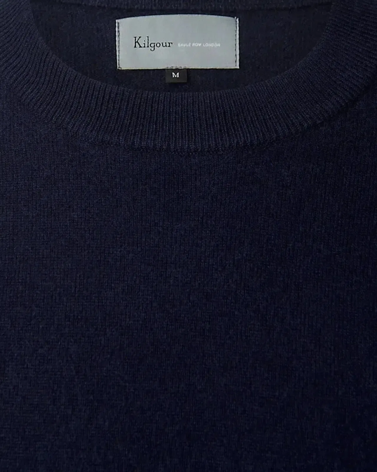 Crew Neck Navy Blue Cashmere Jumper