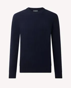 Crew Neck Navy Blue Cashmere Jumper