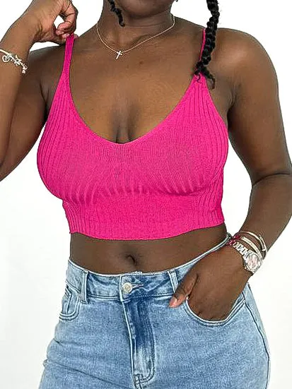 Cropped Knitted Vest Top